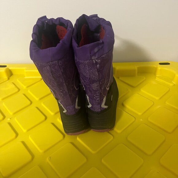 Kamik Big Girls Snowfall P Waterproof Winter Boot Black Purple Size 13 - Picture 7 of 8